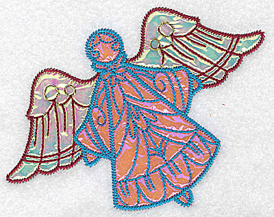 Embroidery Design: Angel 8 three applique fabrics 5.06w X 4.03h