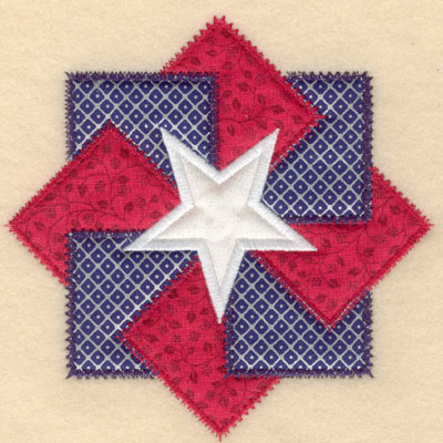 Embroidery Design: Center star with three appliques large 6.00w X 5.94h
