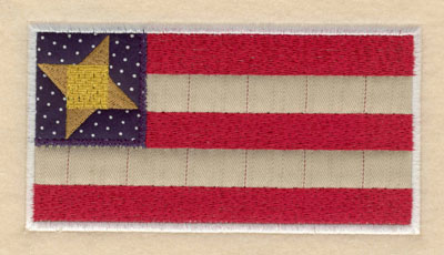Embroidery Design: American flag double applique large6.00w X 3.16h