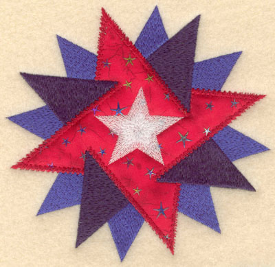 Embroidery Design: Star within star applique large5.78w X 6.00h