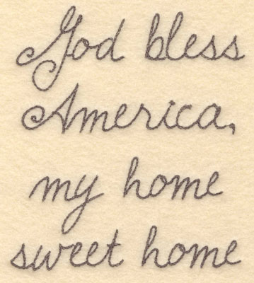 Embroidery Design: God bless America large5.34w X 6.00h