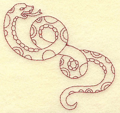 Embroidery Design: Snake redwork 3.87w X 3.75h