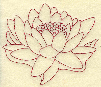 Embroidery Design: Water Lilly redwork 3.89w X 3.27h