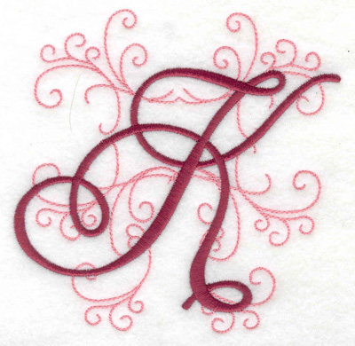 Embroidery Design: K large 4.97w X 4.97h