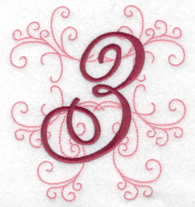 Embroidery Design: 3 large 4.46w X 4.97h