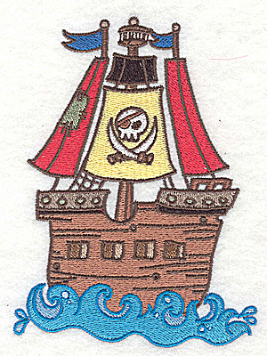 Embroidery Design: Jolly Roger large 3.71w X 4.97h