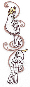 Embroidery Design: Cockatoo pair 2.09w X 6.91h