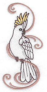 Embroidery Design: Cockatoo with vertical design 2.11w X 4.78h