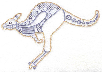 Embroidery Design: Kangaroo artistic 6.94w X 4.82h