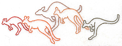 Embroidery Design: Kangaroo troop large 6.97w X 2.51h