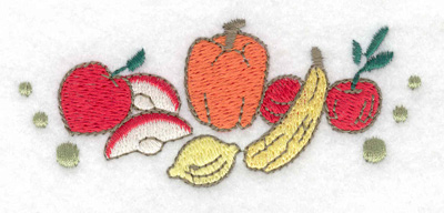 Embroidery Design: Apples pumpkins and gourds 3.53w X 1.49h