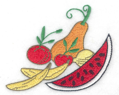 Embroidery Design: Fruits and Veggies 3.74w X 3.07h