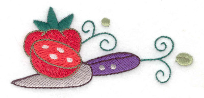 Embroidery Design: Tomatoes with knife 3.84w X 1.74h