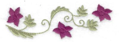 Embroidery Design: Flowers and leaves 3.88w X 1.27h