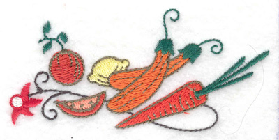 Embroidery Design: Veggies and fruit 3.81w X 1.91h