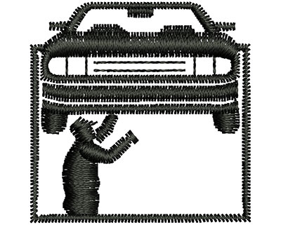Embroidery Design: Mechanic Fixing Car 1.29w X 1.30h