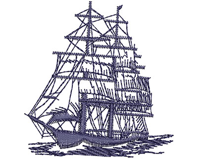 Embroidery Design: Ship 2.35w X 2.45h