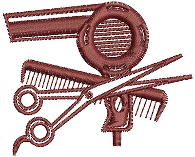 Embroidery Design: Hairdresser Tools 2.47w X 2.00h