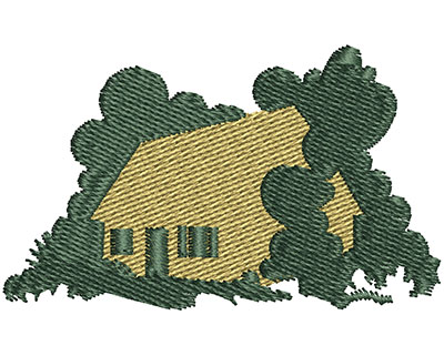 Embroidery Design: House In Woods 2.25w X 1.36h