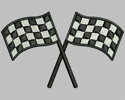 Embroidery Design: Crossed Flags 3.04w X 1.90h