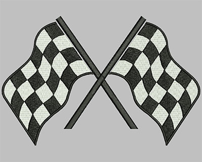 Embroidery Design: Crossed Racing Flags 7.48w X 4.88h