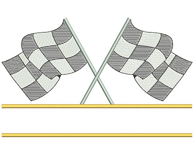 Embroidery Design: Racing Flags with Border 10.43w X 6.57h