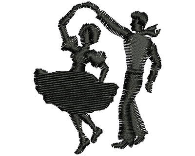 Embroidery Design: Dancing Couple 1.42w X 1.70h