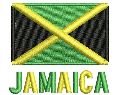 Embroidery Design: Jamaica Flag  2.07w X 1.87h