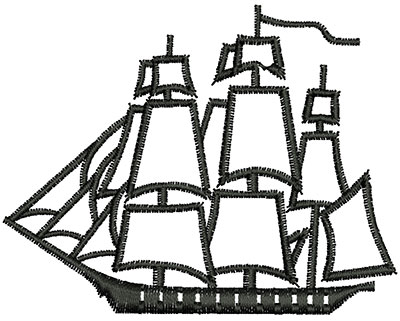 Embroidery Design: Pirate Ship 2.75w X 2.16h