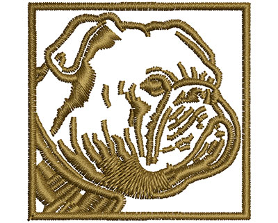 Embroidery Design: Bulldog Frame 1.56w X 1.53h