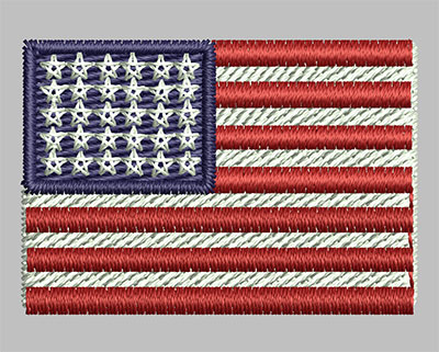 Embroidery Design: American Flag 1.39w X 0.96h