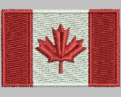 Embroidery Design: Canadian Flag 1.38w X 0.91h