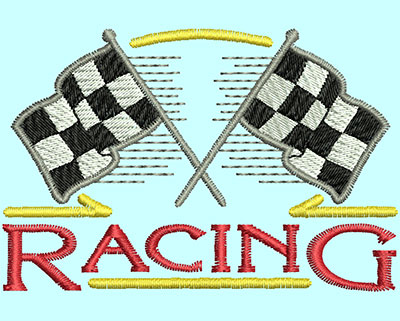 Embroidery Design: Racing Flags 2.98w X 1.99h