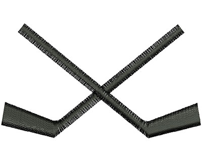 Embroidery Design: Hockey Sticks Crossed 3.12w X 1.80h