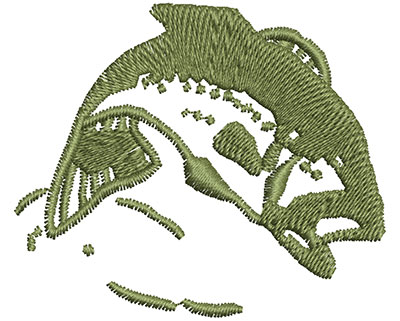 Embroidery Design: Jumping Fish 2.30w X 1.95h