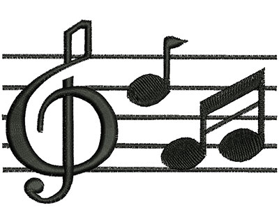 Embroidery Design: Music Notes 3.92w X 2.63h