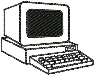 Embroidery Design: Vintage Computer 2.94w X 2.33h