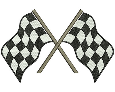 Embroidery Design: Racing Flags Crossed 7.48w X 4.88h