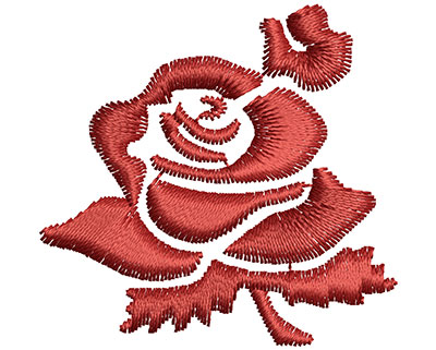 Embroidery Design: Rose  1.51w X 1.45h