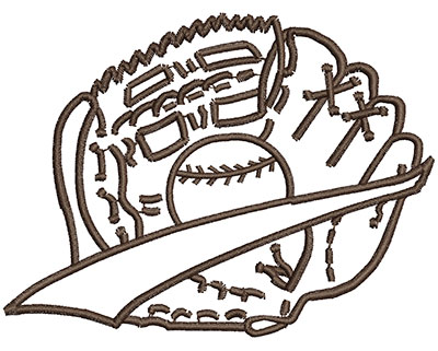 Embroidery Design: Baseball in Glove 4.00w X 3.02h