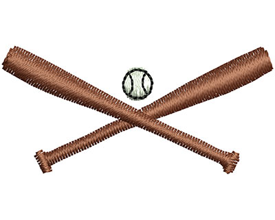 Embroidery Design: Baseball bats 1.54w X 0.73h