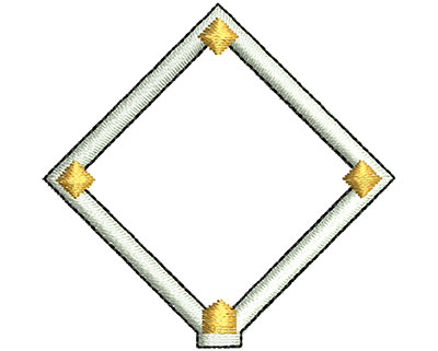 Embroidery Design: Baseball Diamond 1.84w X 1.80h