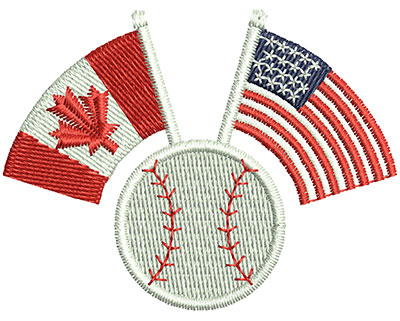 Embroidery Design: US Canadian Baseball 2.30w X 1.76h