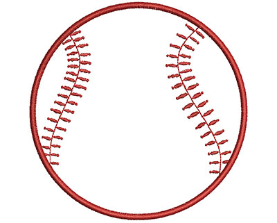 Embroidery Design: Baseball Outline  3.40w X 3.39h