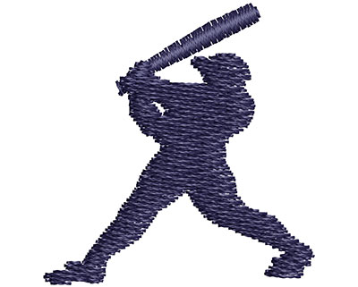 Embroidery Design: Baseball Player Batting Outline 1.24w X 1.29h