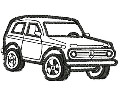 Embroidery Design: Jeep Outline 2.78w X 1.57h