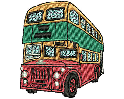 Embroidery Design: Double Decker Bus 1.73w X 2.02h