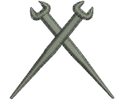 Embroidery Design: Crossed Wrenches 2.06w X 1.93h