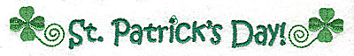 Embroidery Design: St. Patrick's Day large 6.91w X 0.89h