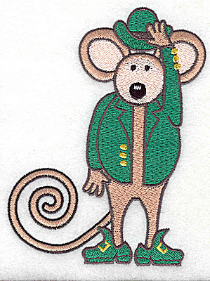 Embroidery Design: St. Patrick's mouse large 3.74w X 4.96h